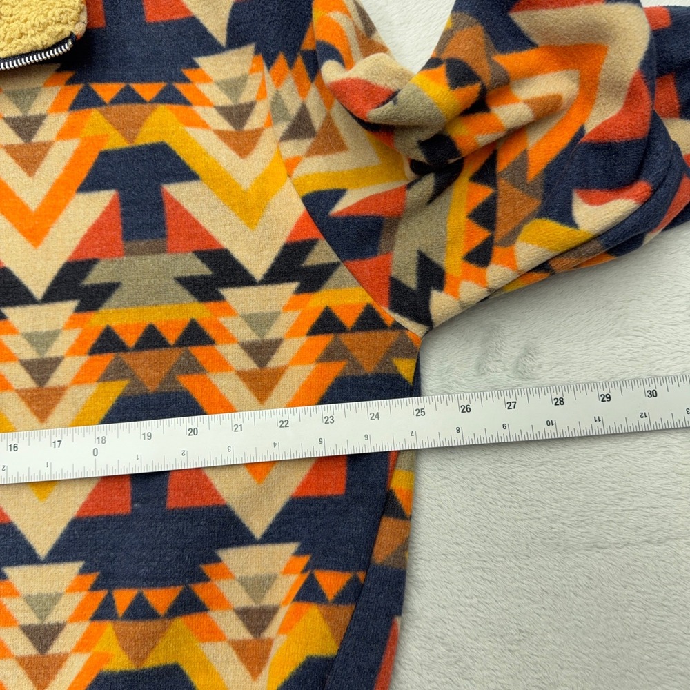 Zara Fleece Pullover Mens XL Multicolor Geometric Aztec Quarter Zip Sherpa - Picture 5 of 6